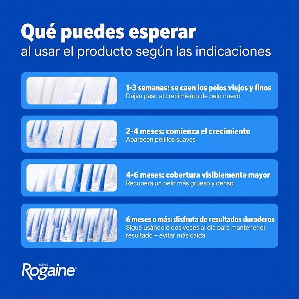 Rogaine Loción de Minoxidil 5% para Hombres - qué esperar