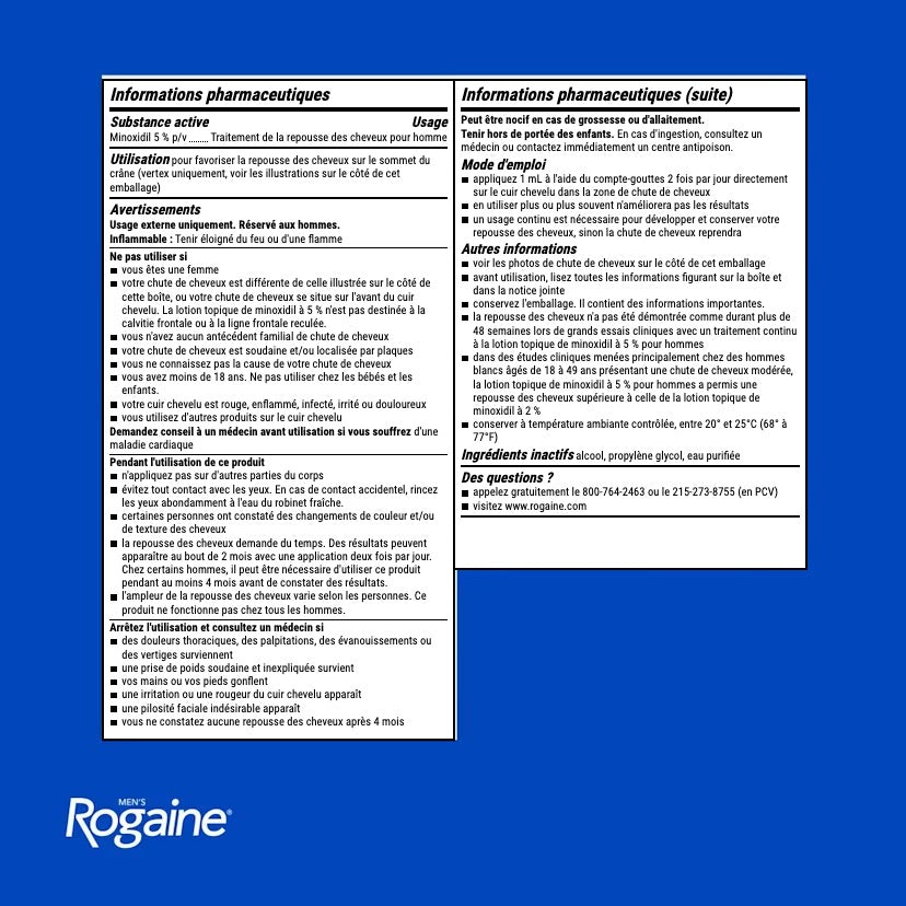 Rogaine Lotion Minoxidil 5% pour Hommes