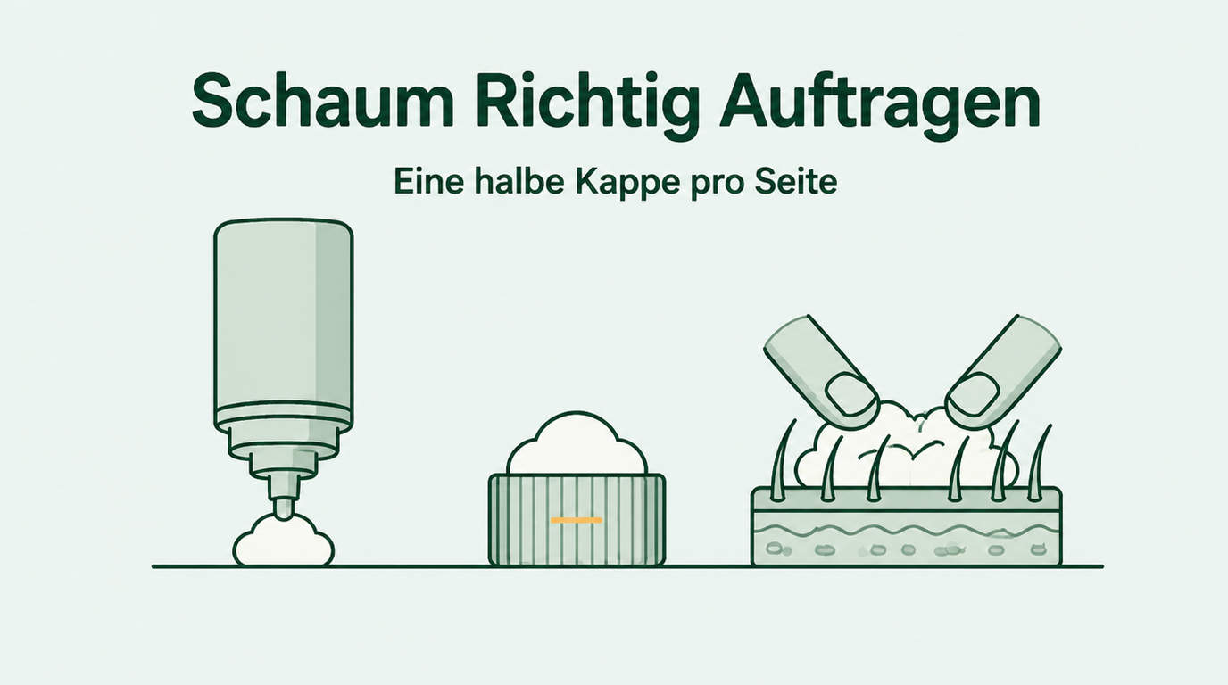 Minoxidil-Schaum richtig auftragen
