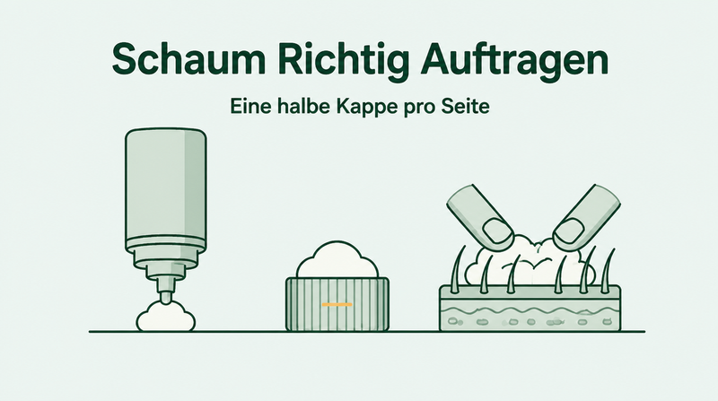 Minoxidil-Schaum richtig auftragen