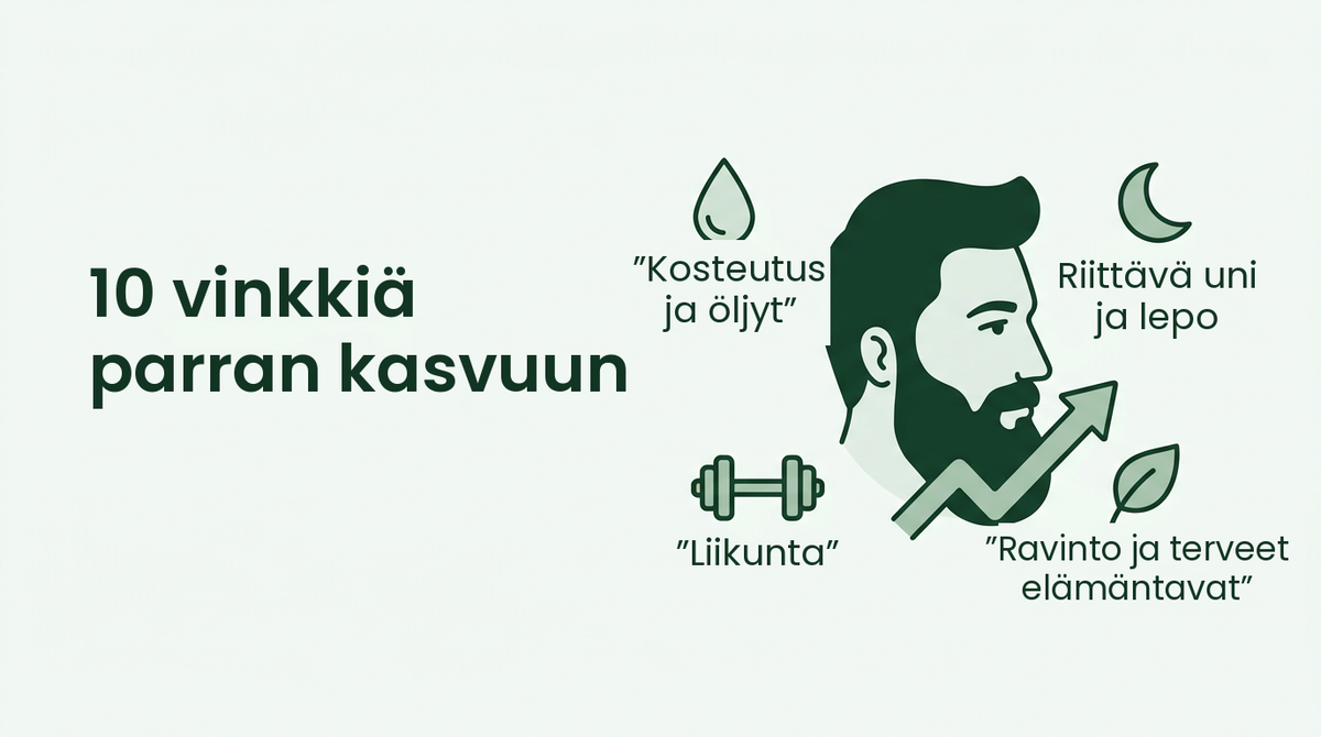 Kymmenen vinkkiä parran kasvun tueksi