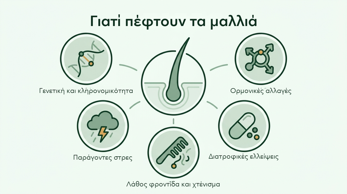 Οι κύριες αιτίες της τριχόπτωσης