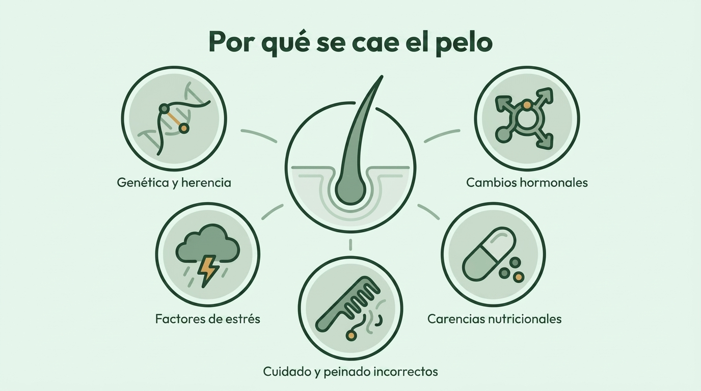 Las principales causas de la caída del cabello