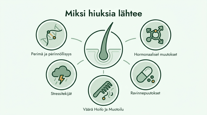 Hiustenlähdön yleisimmät syyt