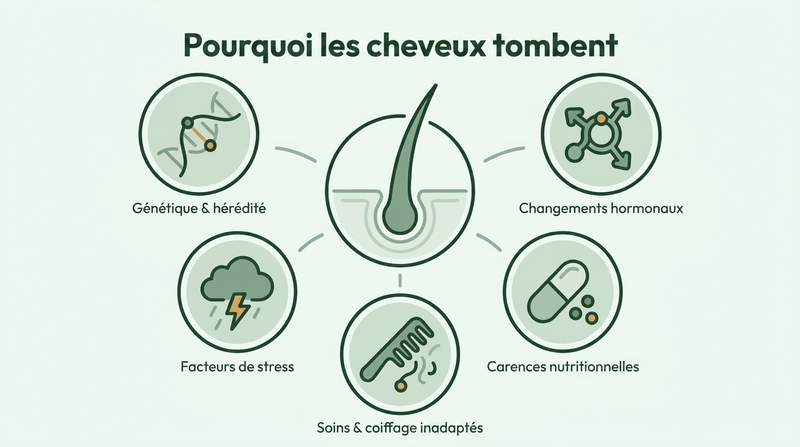 Les principales causes de la chute de cheveux