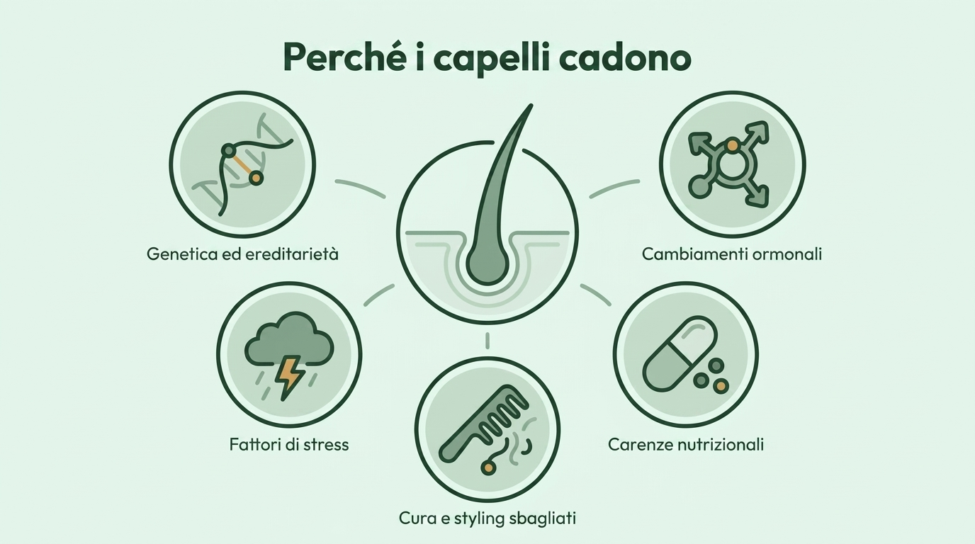 Le principali cause della caduta dei capelli