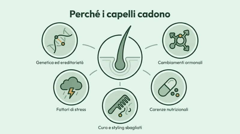 Le principali cause della caduta dei capelli