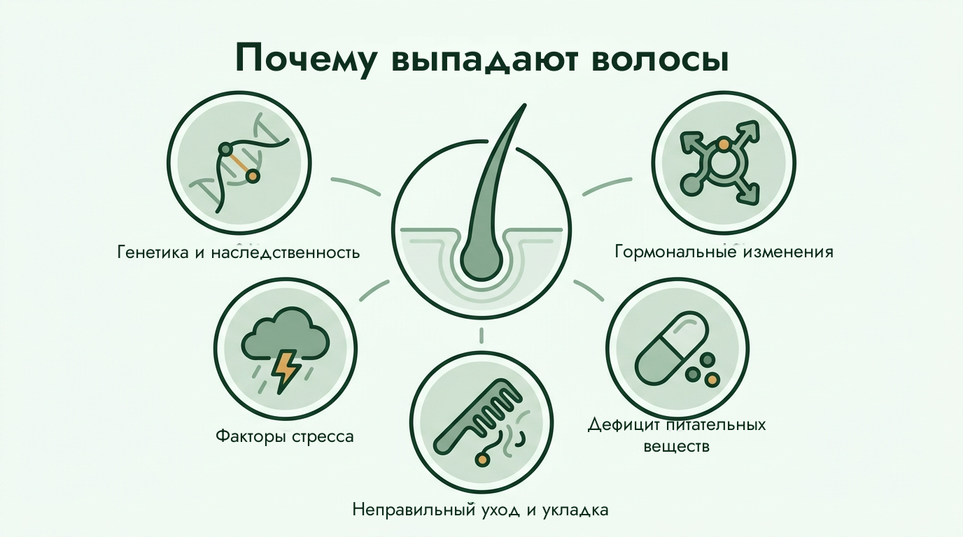 Основные причины выпадения волос