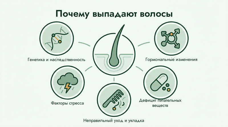 Основные причины выпадения волос