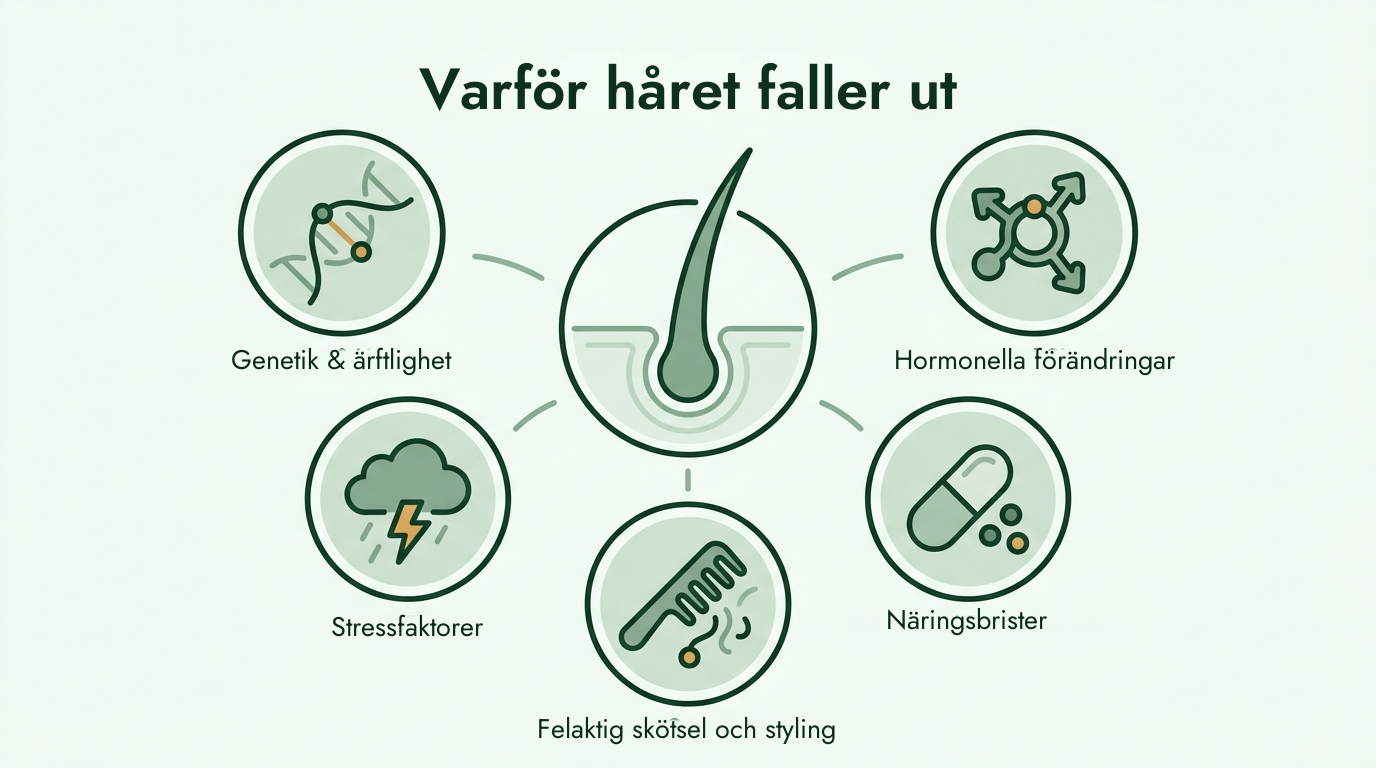 De vanligaste orsakerna till håravfall