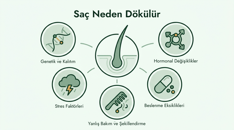 Saç dökülmesinin başlıca nedenleri