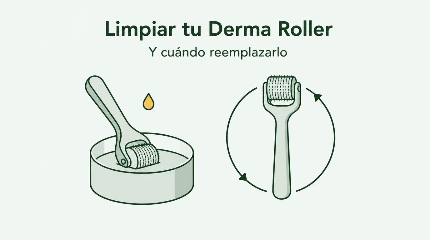 Cómo limpiar y sustituir un derma roller