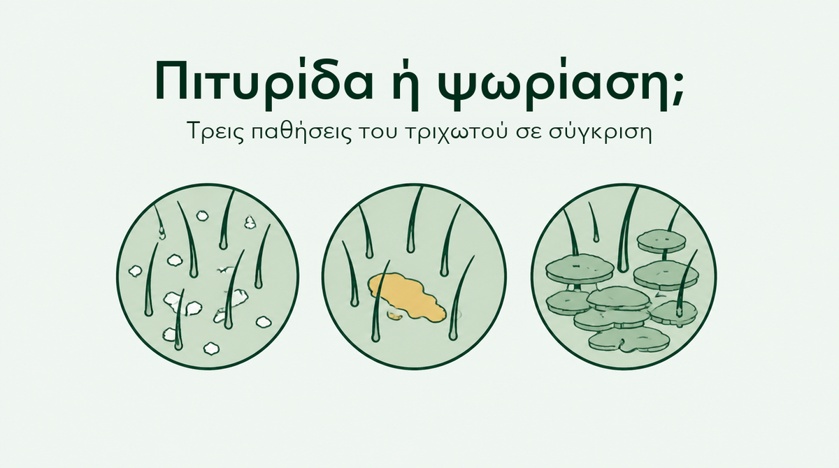 Πιτυρίδα, σμηγματορροϊκή δερματίτιδα ή ψωρίαση