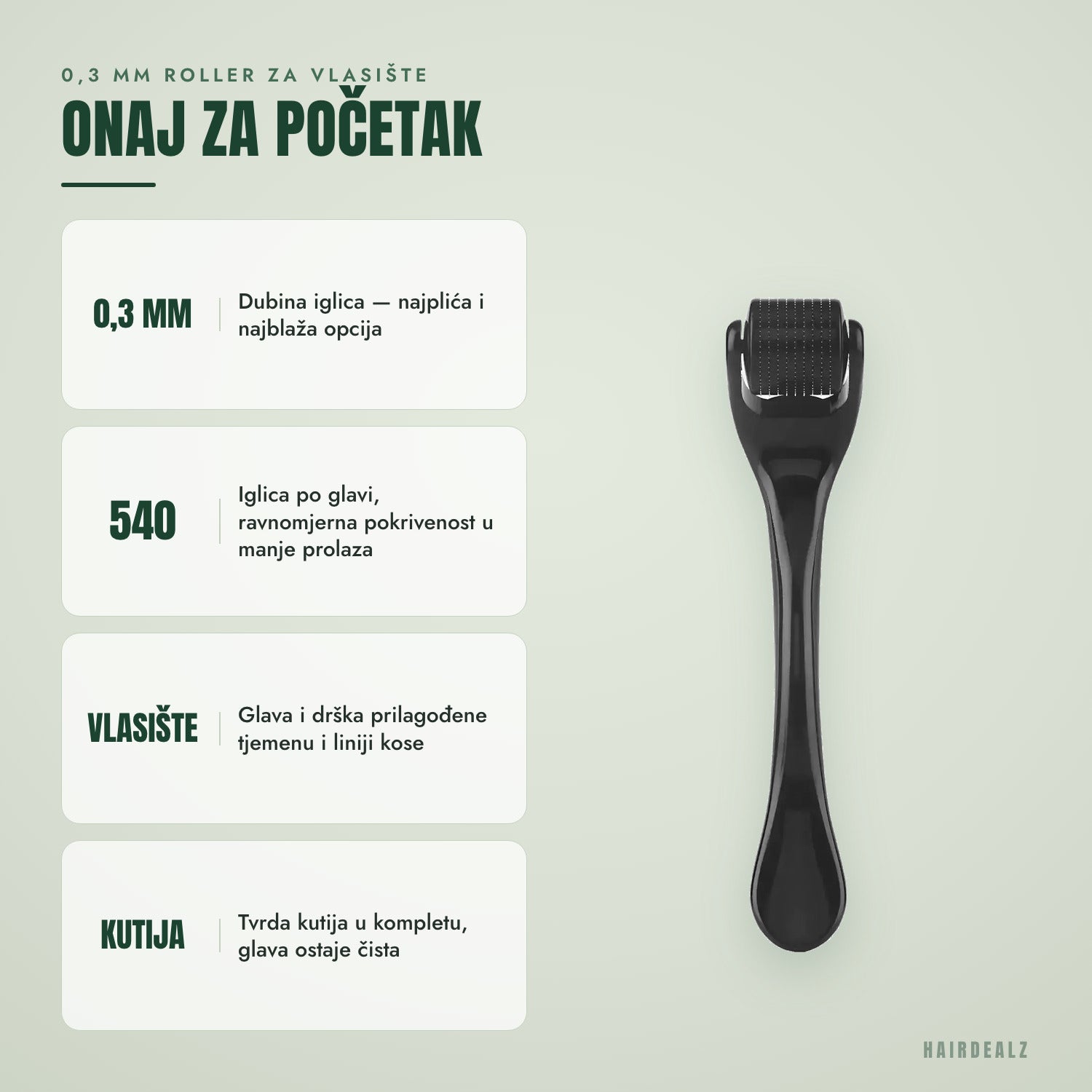 Roller za vlasište 0,3 mm — Idealan za početak