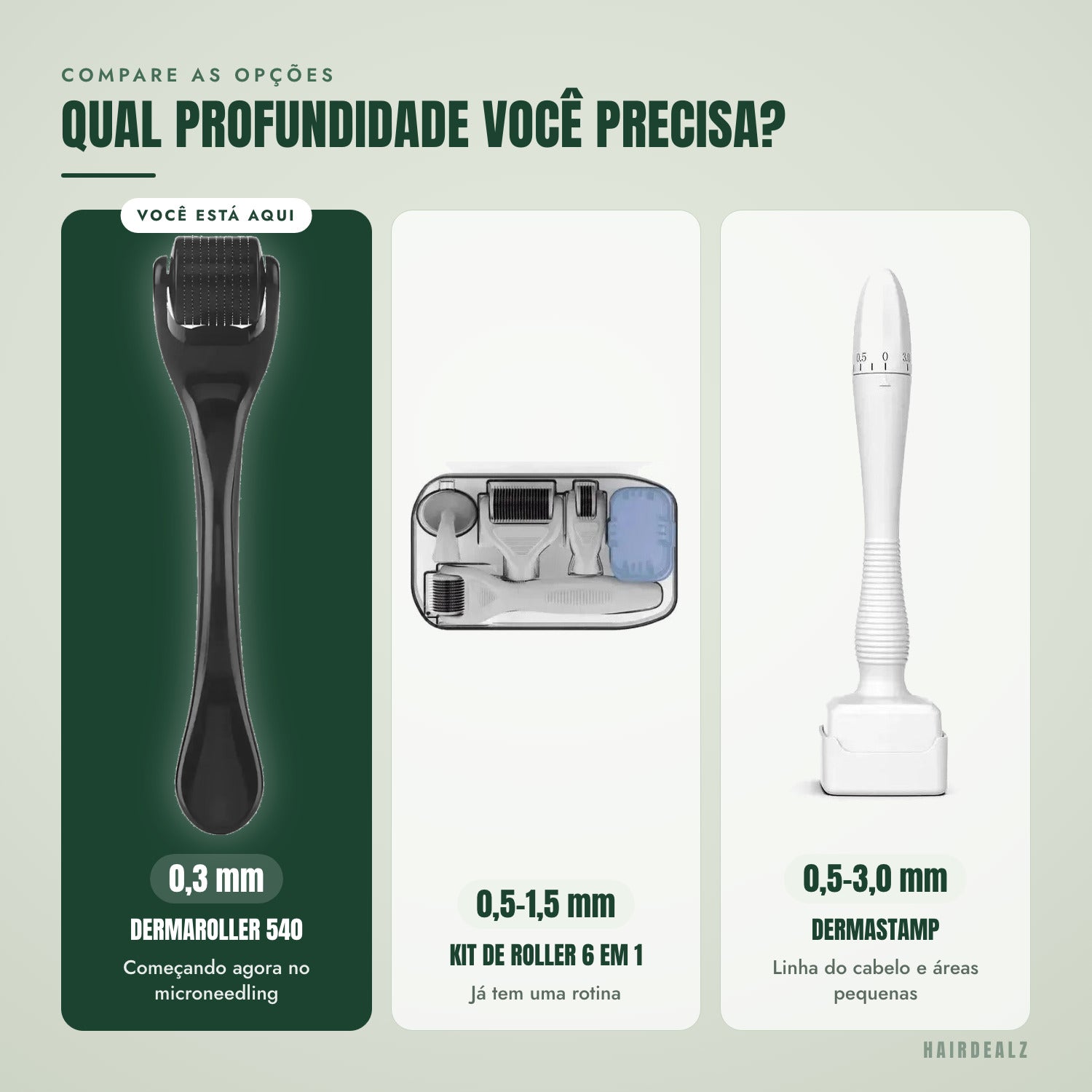 Compare a linha — De qual profundidade você precisa?
