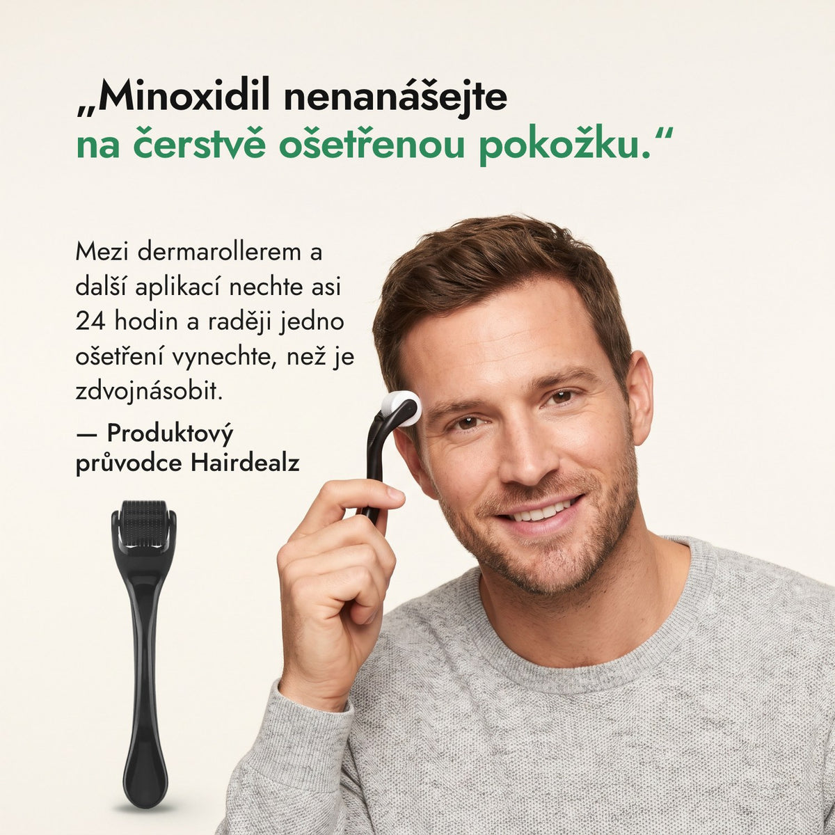 Minoxidil nenanášejte na čerstvě ošetřenou pokožku. — Produktový průvodce Hairdealz