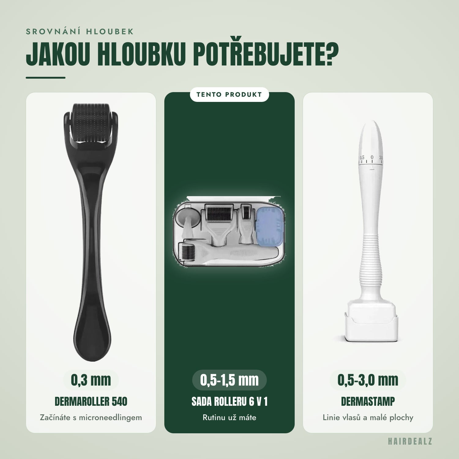 Porovnání sortimentu — Jakou hloubku potřebujete?