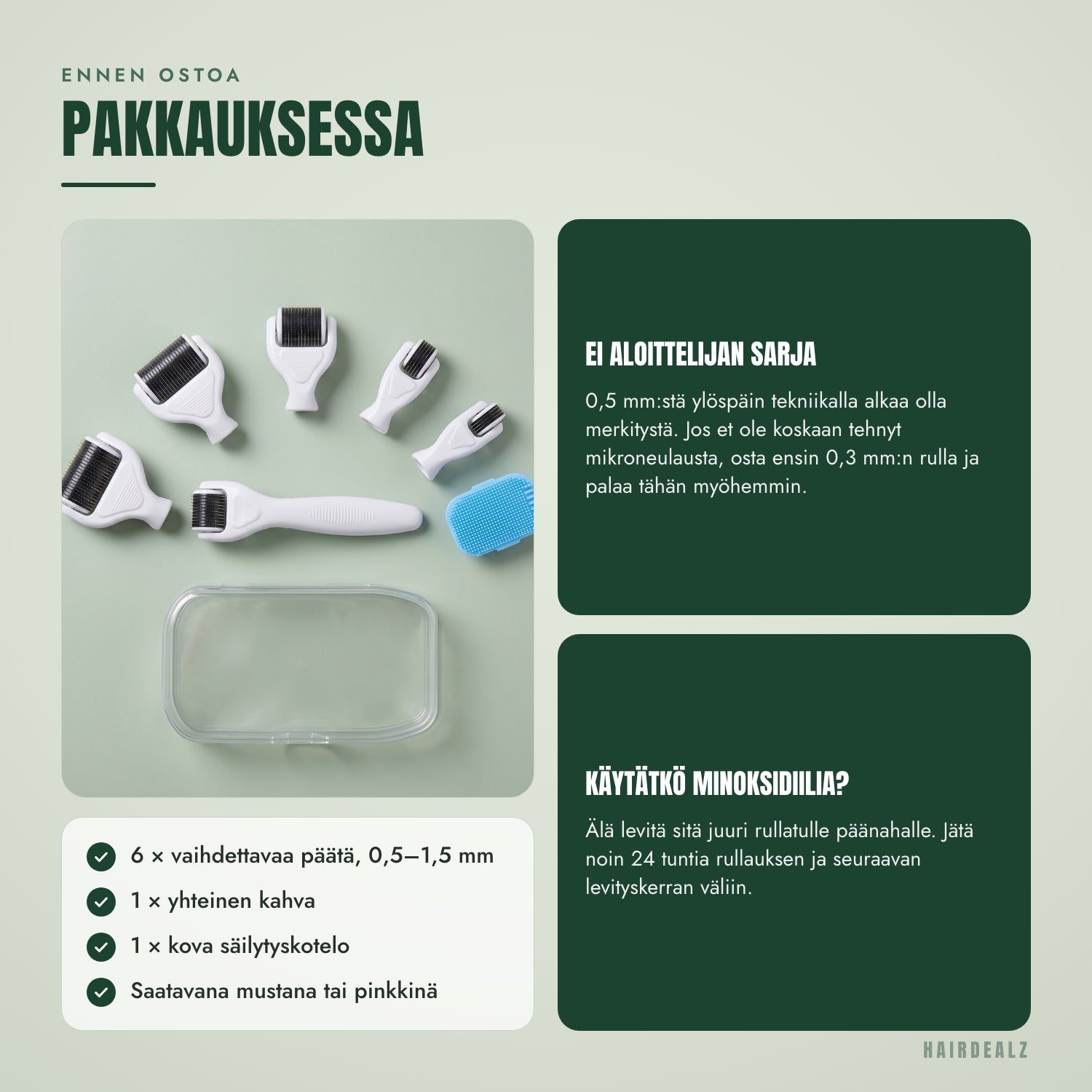 Ennen tilausta — Pakkauksen sisältö