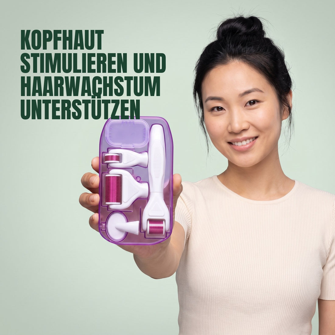 Dermaroller Kit 6-in-1 Schwarz/Pink – 0,5 mm bis 1,5 mm