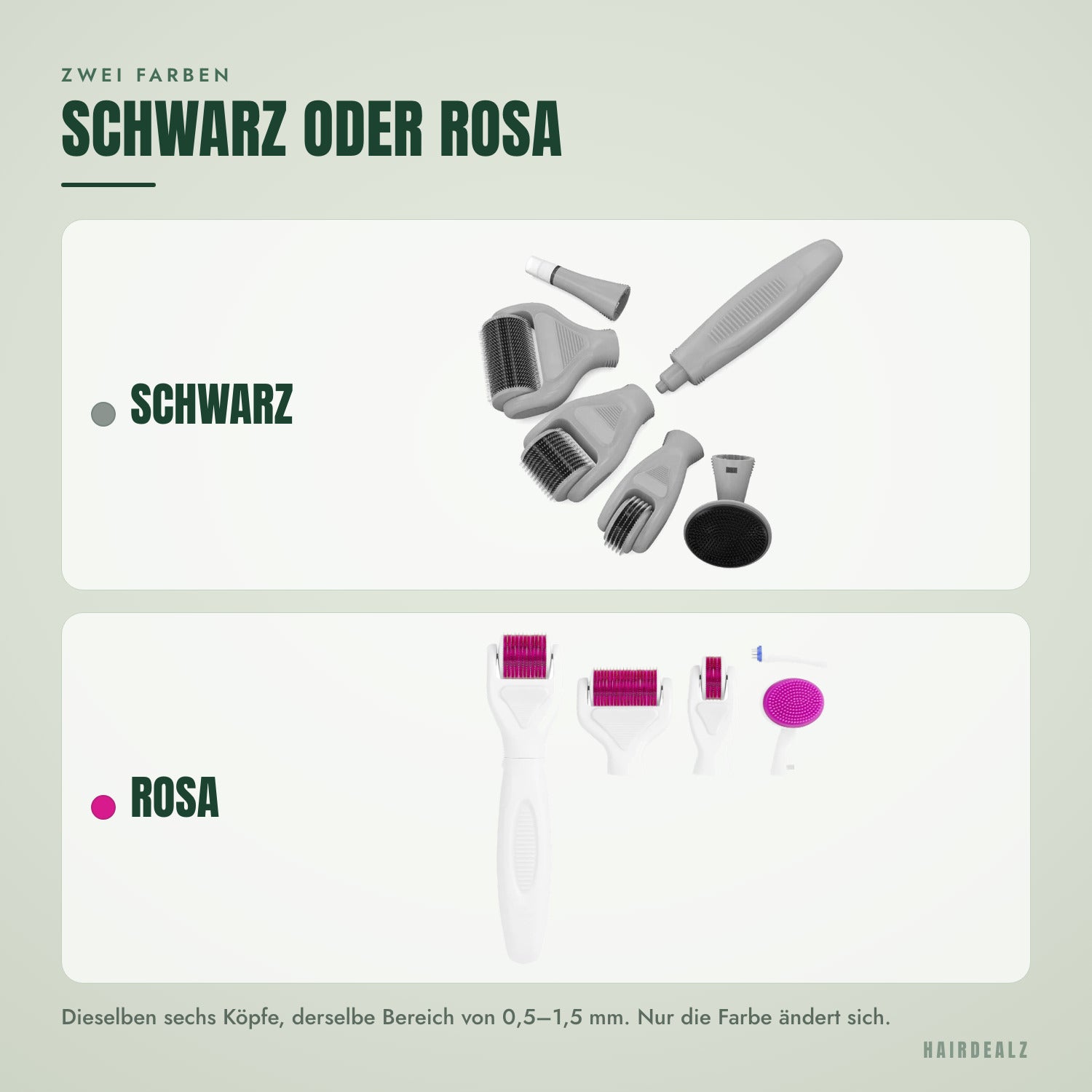 Zwei Farben — Schwarz oder Rosa
