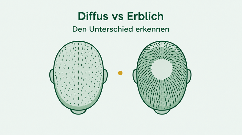 Diffuser Haarausfall im Vergleich zu erblich bedingtem Haarausfall
