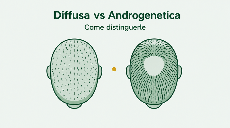 Diradamento diffuso contro alopecia androgenetica