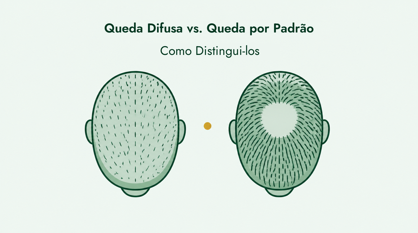 Rarefação difusa versus queda de cabelo de padrão
