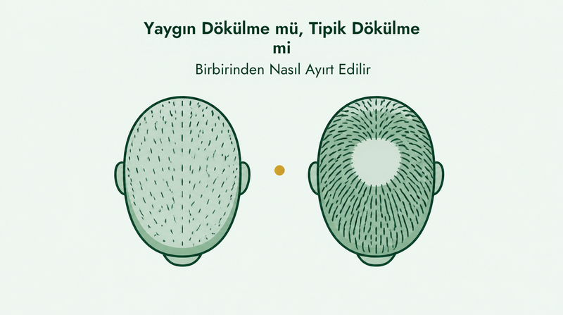 Yaygın incelme ile tipik saç dökülmesi arasındaki fark