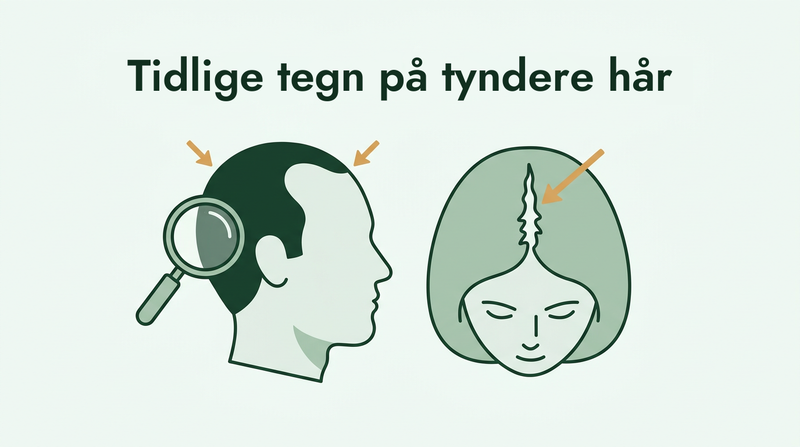 Tidlige tegn på tyndere hår hos mænd og kvinder