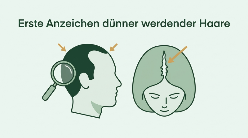 Frühe Anzeichen für dünner werdendes Haar bei Männern und Frauen