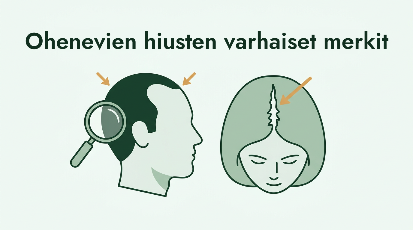 Hiustenohenemisen varhaiset merkit miehillä ja naisilla