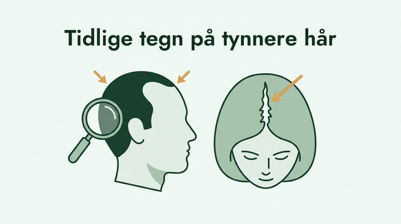 Tidlige tegn på tynnere hår hos menn og kvinner