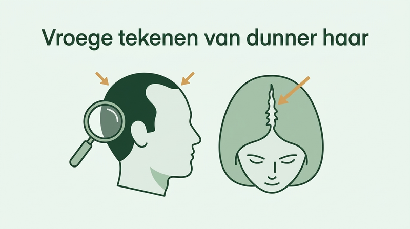 Vroege tekenen van dunner wordend haar bij mannen en vrouwen