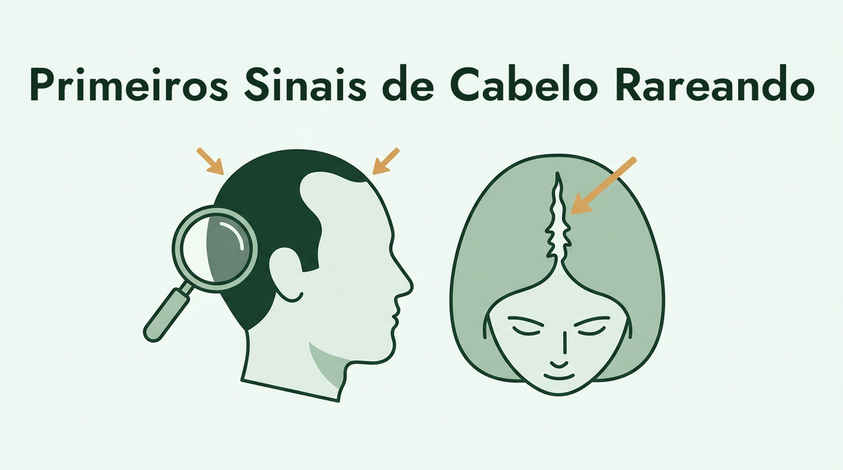 Primeiros sinais de cabelo rareando em homens e mulheres