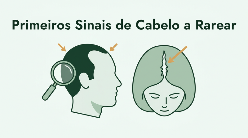 Primeiros sinais de cabelo a rarear em homens e mulheres