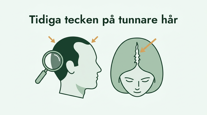 Tidiga tecken på tunnare hår hos män och kvinnor
