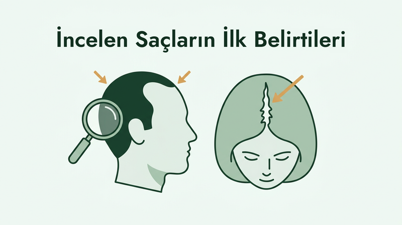 Erkeklerde ve kadınlarda incelen saçların erken belirtileri