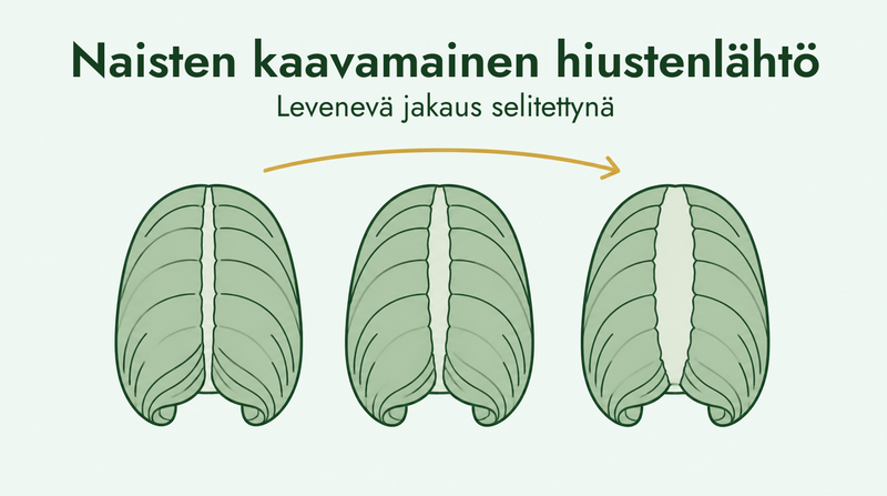 Naisten perinnöllinen hiustenlähtö ja levenevä jakaus