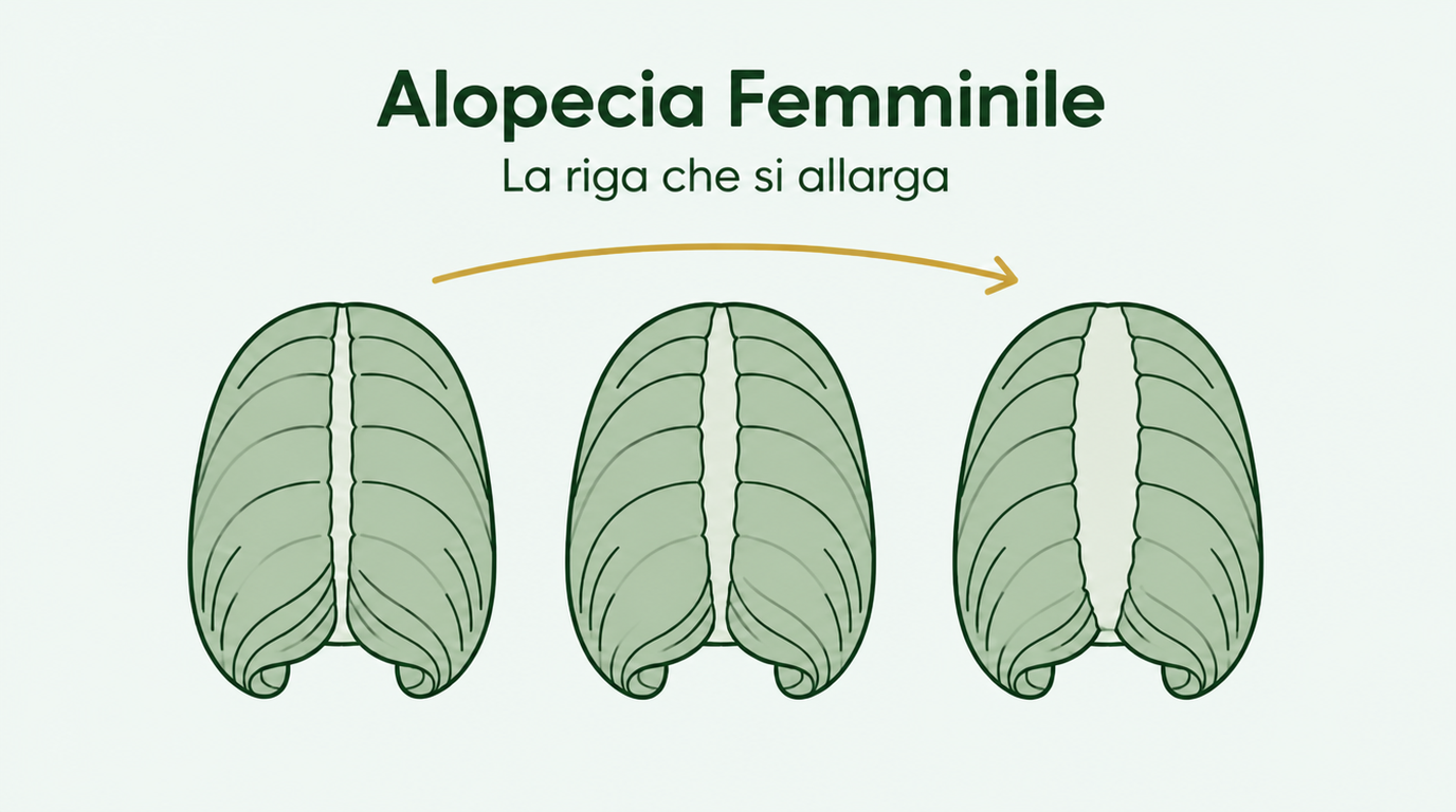 Alopecia androgenetica femminile e la riga che si allarga
