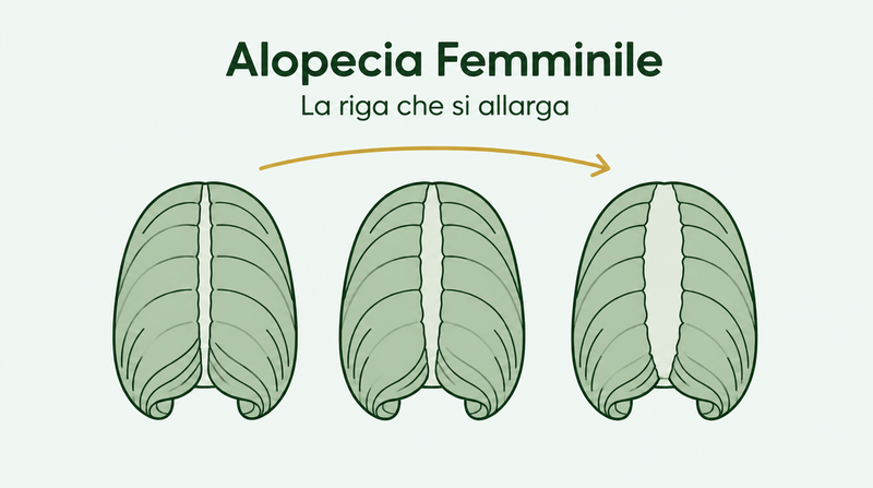 Alopecia androgenetica femminile e la riga che si allarga