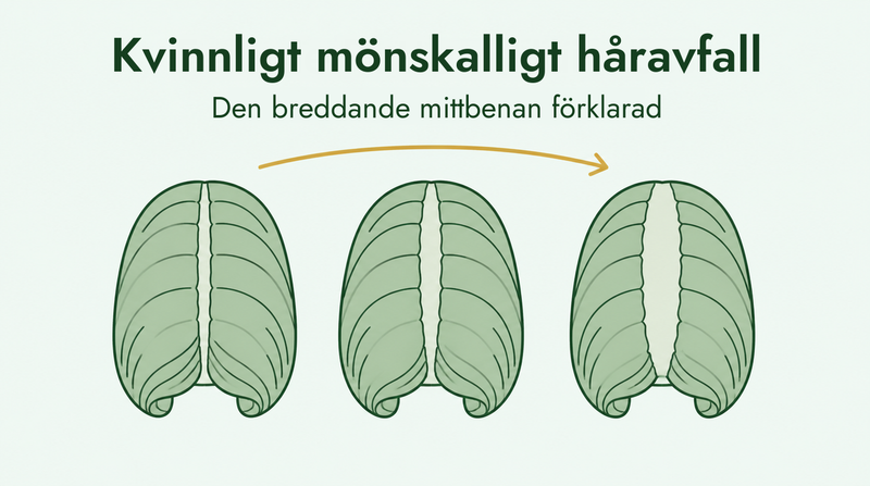 Kvinnligt håravfallsmönster och den bredare mittbenan