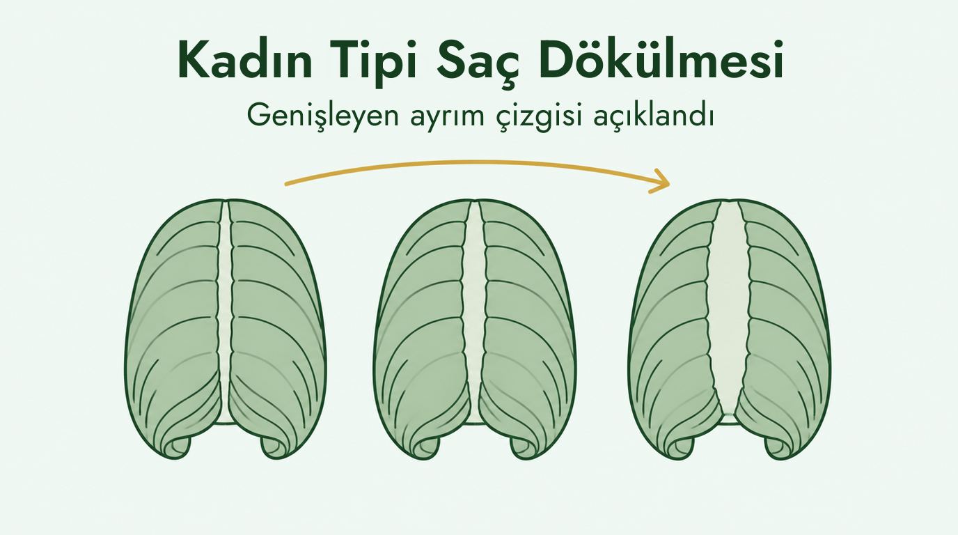 Kadın tipi saç dökülmesi ve genişleyen ayrım çizgisi