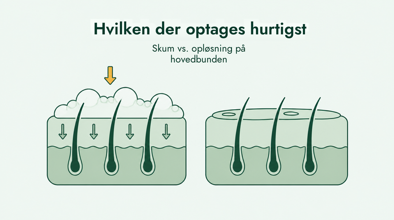 Absorberer minoxidil-skum bedre end opløsning