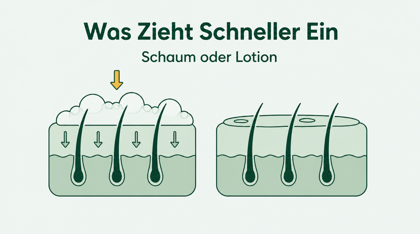 Zieht Minoxidil-Schaum besser ein als Lösung