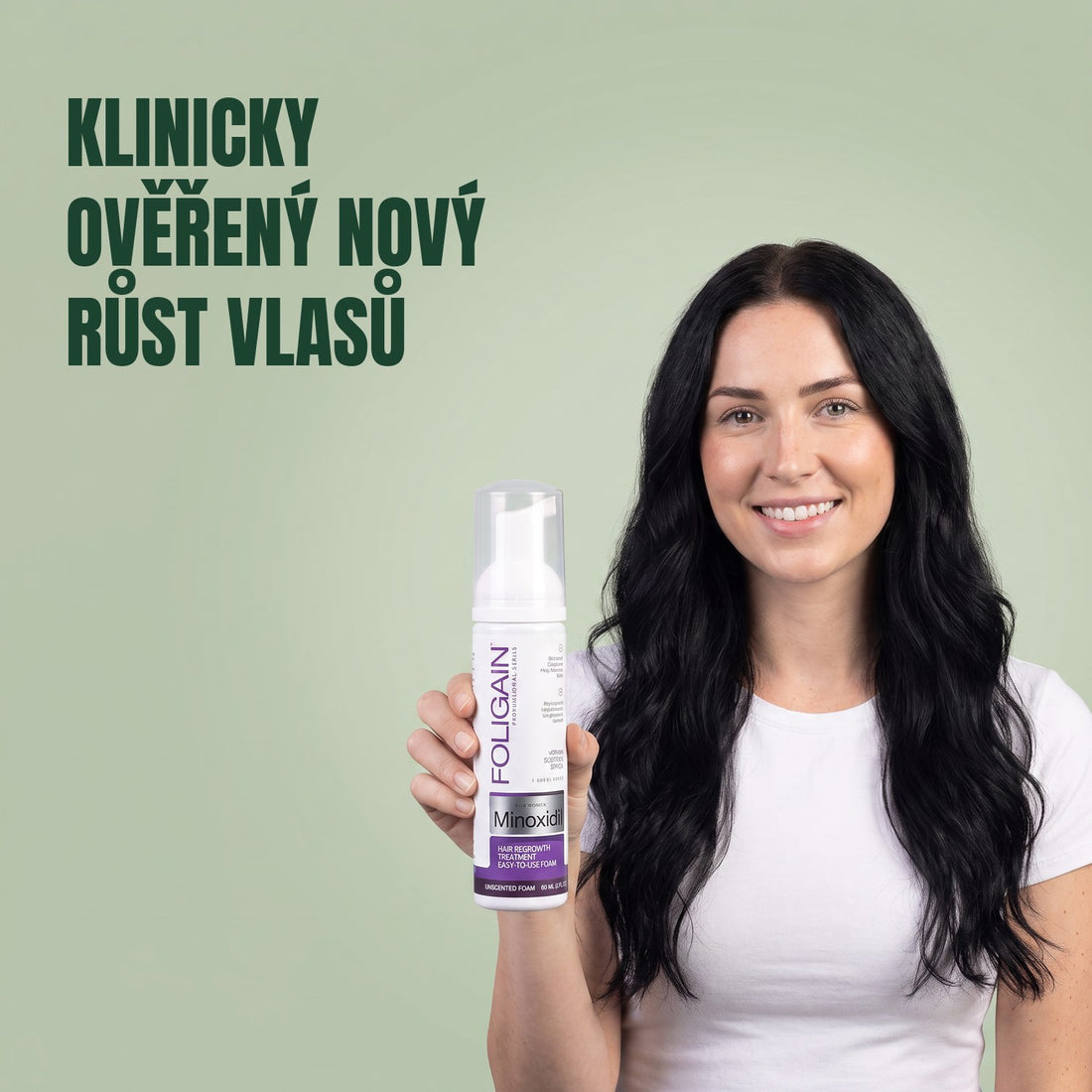 Foligain Minoxidil pěna 2 % pro ženy - zásoba na 12 měsíců — obal produktu na bílém pozadí