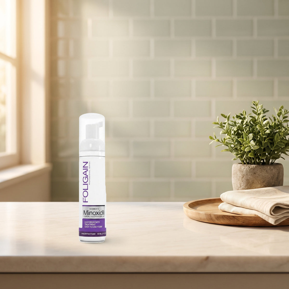 Foligain Minoxidil 2 % skum til kvinder i hverdagen