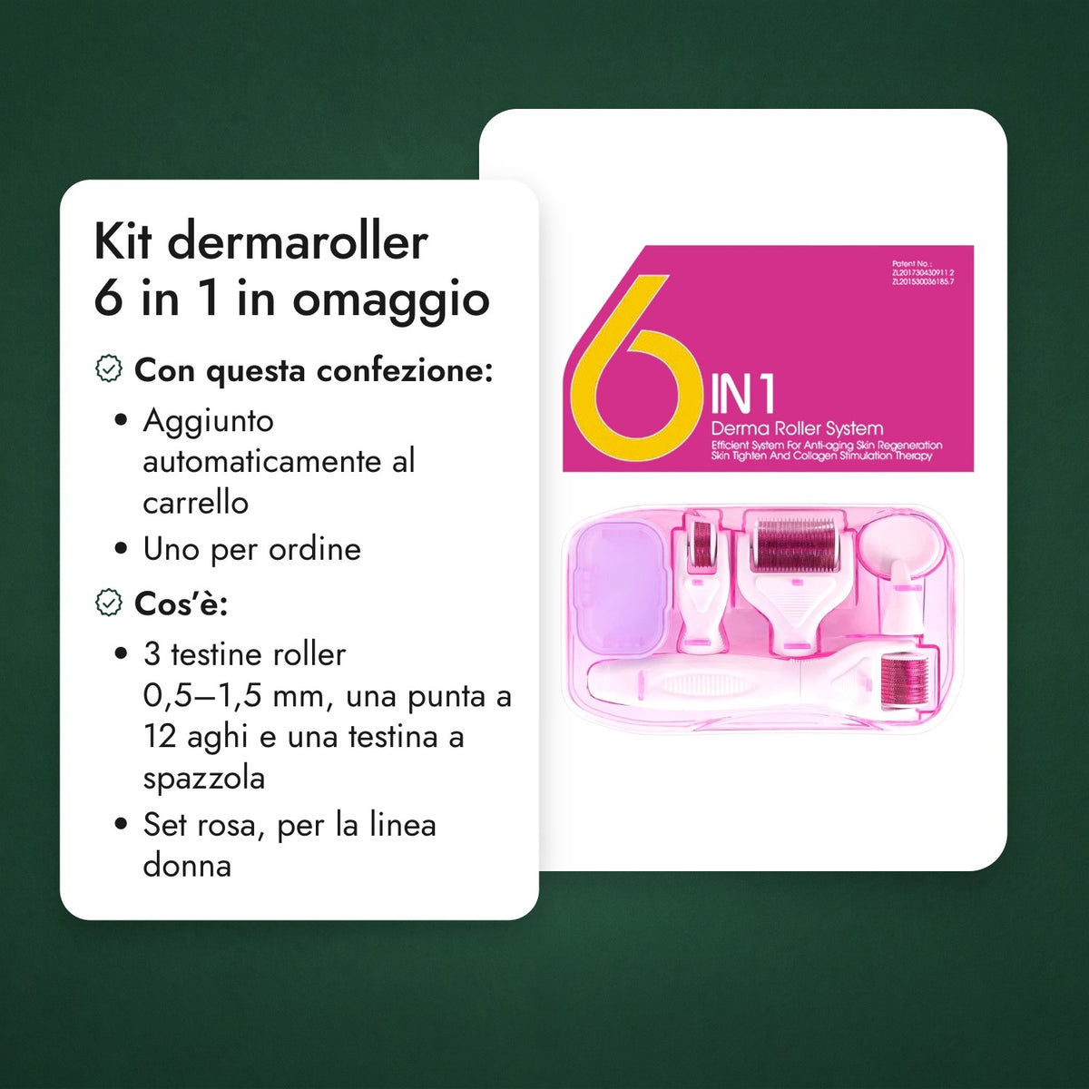 Kit dermaroller 6 in 1 in omaggio