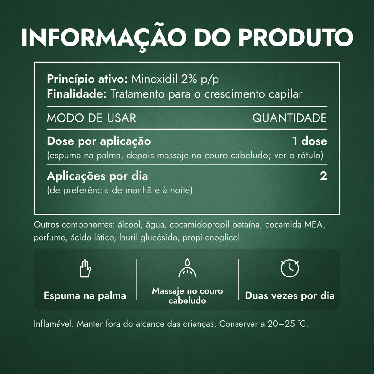Informação do produto: Foligain Minoxidil 2% Espuma para Mulher