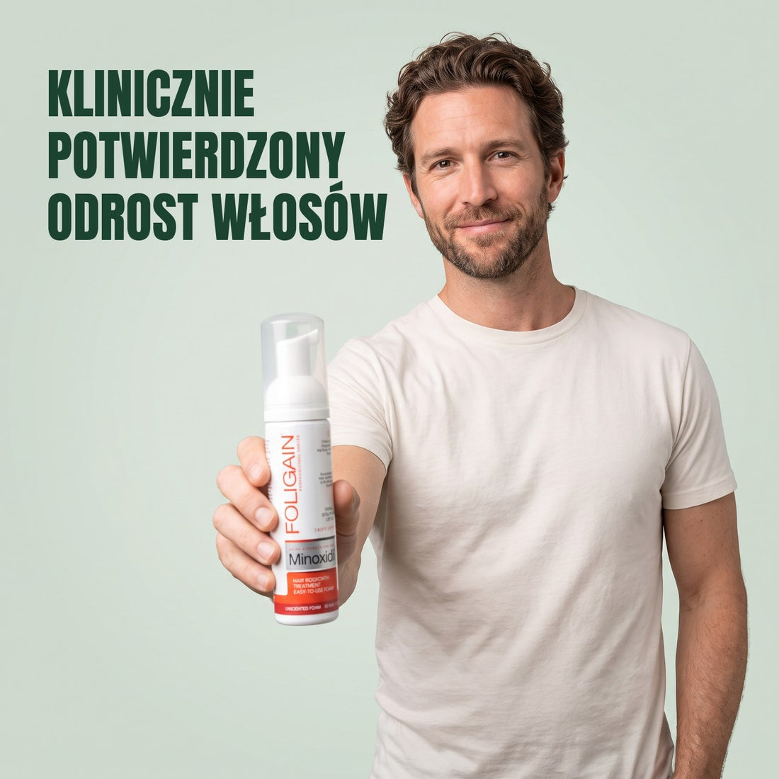 Foligain Pianka z minoksydylem 5% dla mężczyzn - zapas na 3 miesiące — opakowanie produktu na białym tle