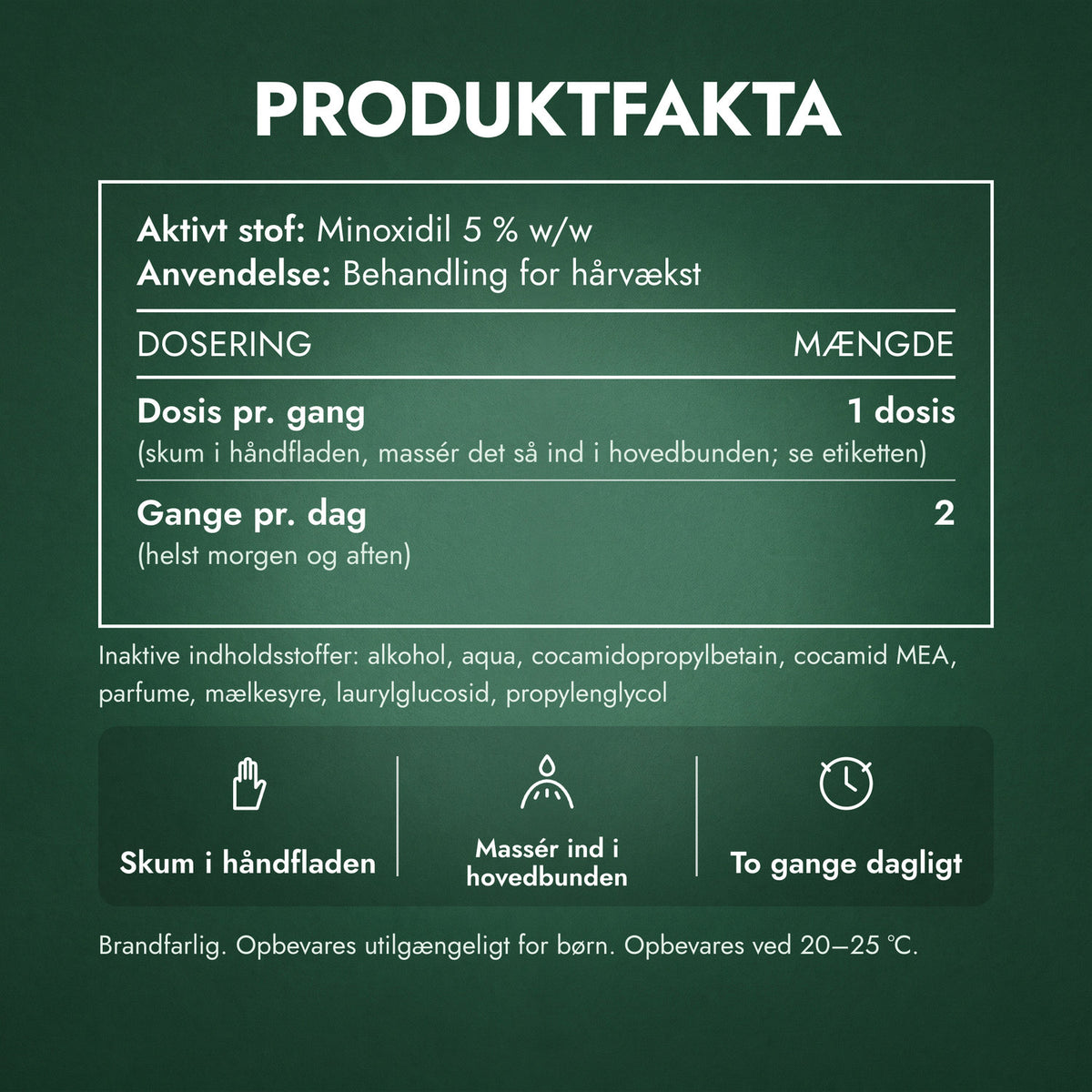 Produktfakta: Foligain Minoxidil 5 % skum til mænd
